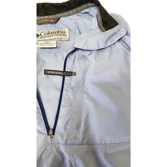 Columbia VTG Titanium LightWeight Waterproof  1/2 Zip Windbreaker Womens Med - Picture 11 of 11